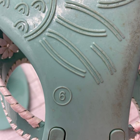 Jack Rogers Womens Mint Green (blueish) White Sandals Size US 6 Hard Plastic - Picture 10 of 10